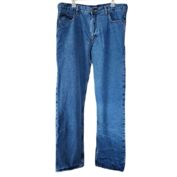 Vintage Old Mill Men’s 38x34 Straight Leg Fleece Lined Denim Jeans Workwear - Picture 1 of 7